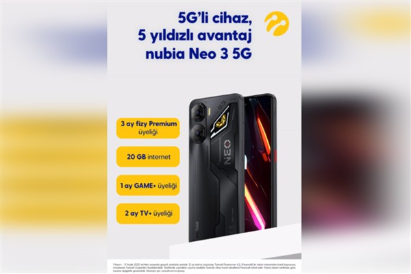 5G uyumlu nubia Neo 3 Turkcell mağazaları ve Pasaj’da