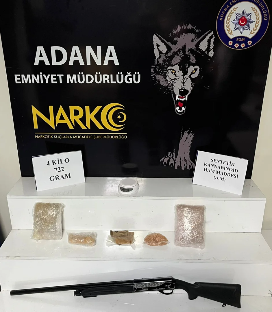 Adana'da 4 kilo 722 gram sentetik uyuşturucu ham maddesi ele geçirildi