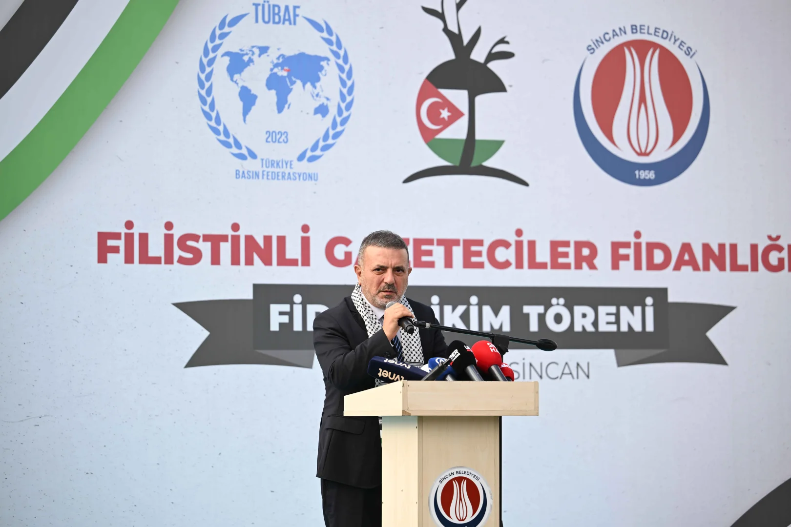 AK Parti Genel Başkan Yardımcısı Acar, Filistinli gazeteciler için fidan dikim töreninde konuştu