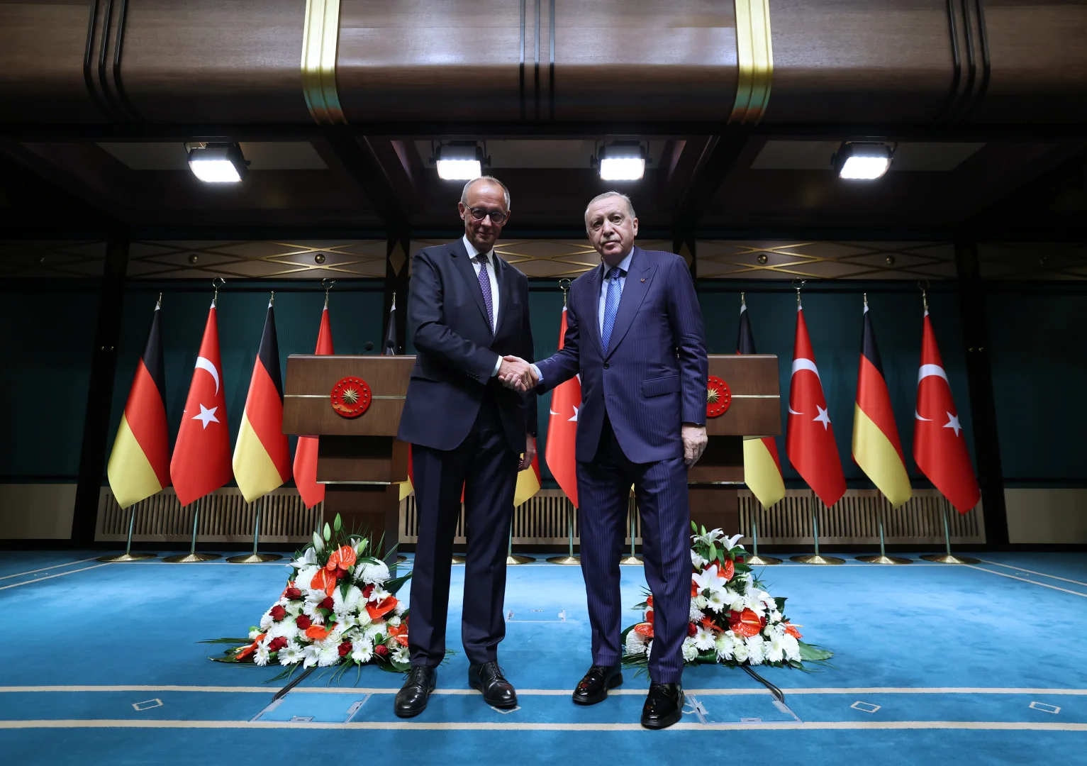 Cumhurbaşkanı Erdoğan, Almanya Başbakanı Merz ile basın toplantısı düzenledi