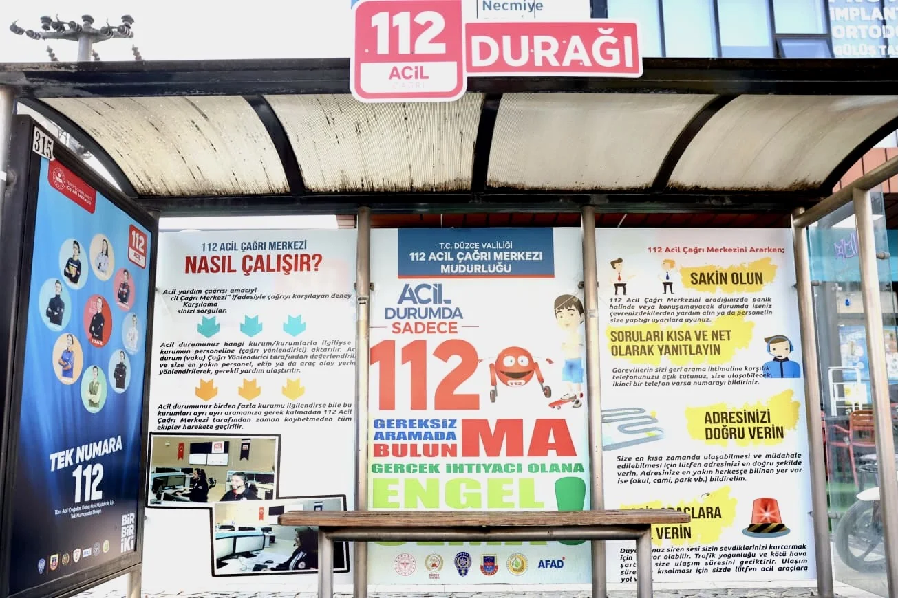 Düzce'de "112 Acil Çağrı Durağı" oluşturuldu