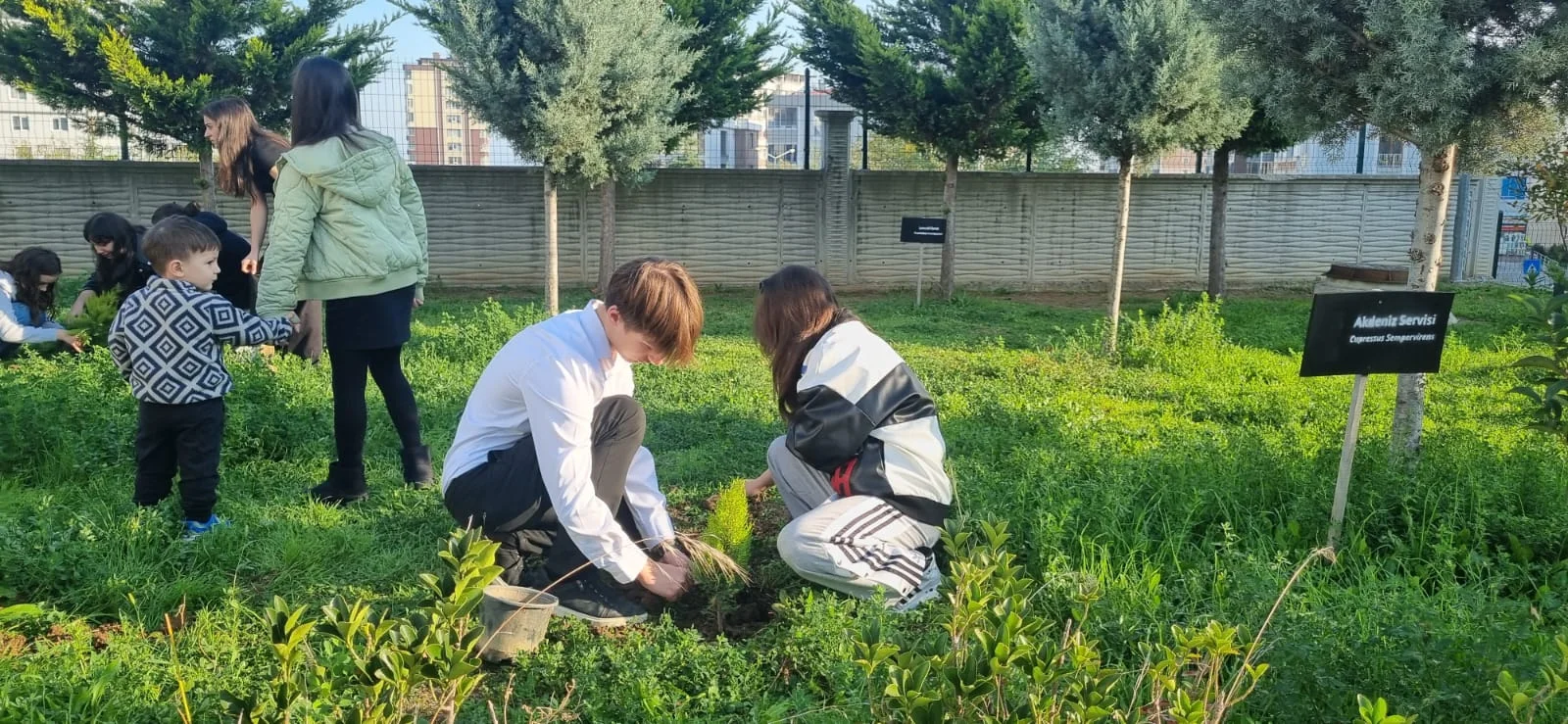 Okullarda fidanlar "Atatürk ve vatan sevgisi" mesajlarıyla toprakla buluştu