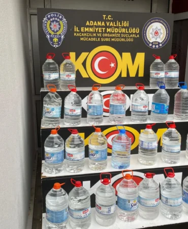 Adana'da kaçak içki ve etil alkol operasyonunda 5 şüpheli yakalandı