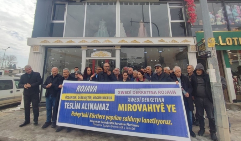 Adıyaman’da Demokratik Kurumlar Platformu’ndan Halep’teki saldırılara tepki  - Videolu Haber