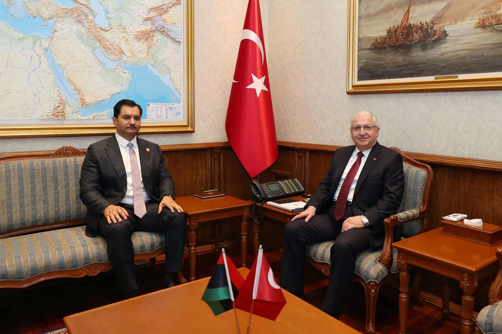 Bakan Güler, Libya Ulusal Ordusu Genel Komutan Yardımcısı Orgeneral Hafter'i kabul etti