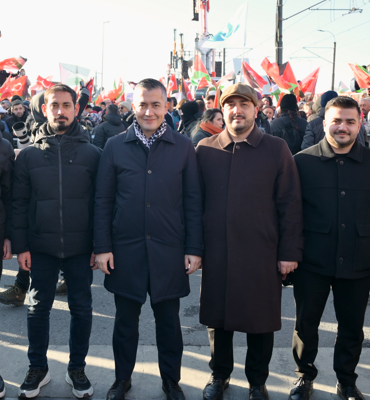 Başkan Vekili Aksoy, Filistin’e destek yürüyüşüne katıldı