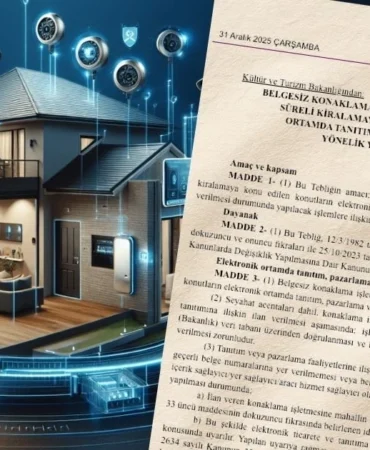 Belgesiz konaklama ve kısa süreli kiralamaya dijital denetim... Tebliği yayımlandı