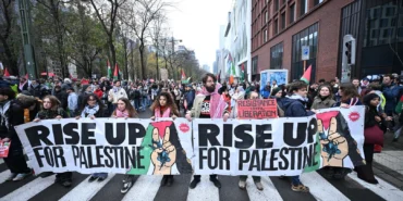 Brüksel'de binlerce kişi Gazze için gösteri düzenledi