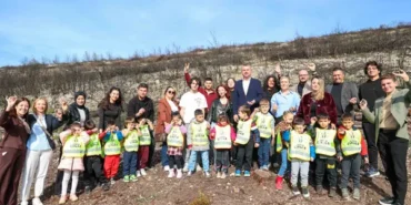 Bucalı çocuklar, yanan alanlara tohumlar bıraktı