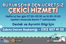 BÜYÜKŞEHİR BELEDİYESİ’NDEN ÇEKİCİ HİZMETİ