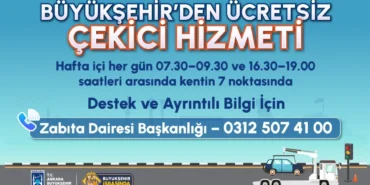 BÜYÜKŞEHİR BELEDİYESİ’NDEN ÇEKİCİ HİZMETİ