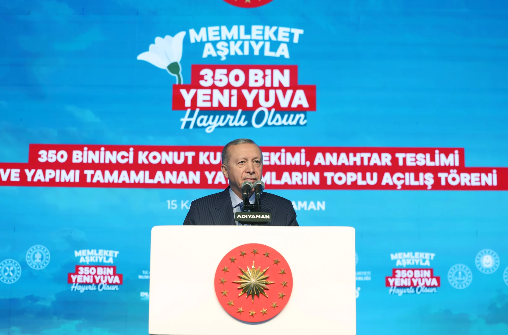 Cumhurbaşkanı Erdoğan, Adıyaman'da 350 bininci afet konutunun teslim töreninde konuştu