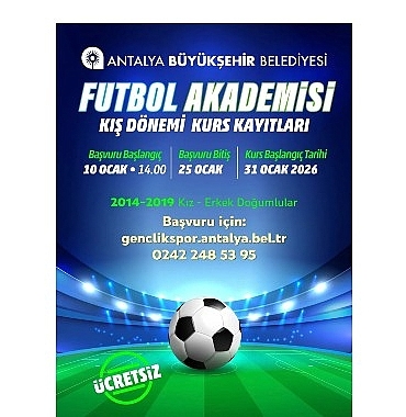 Futbol Akademisi kış dönemi kayıtları başlıyor