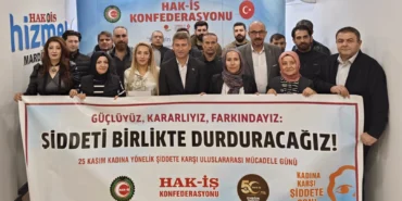 HAK-İŞ Mardin'den şiddete karşı güçlü ses