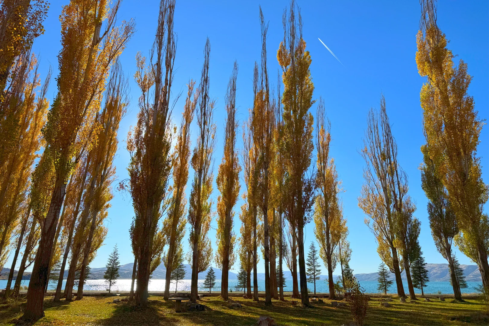 Hazar Gölü'nün çevresi sonbahar renklerine büründü