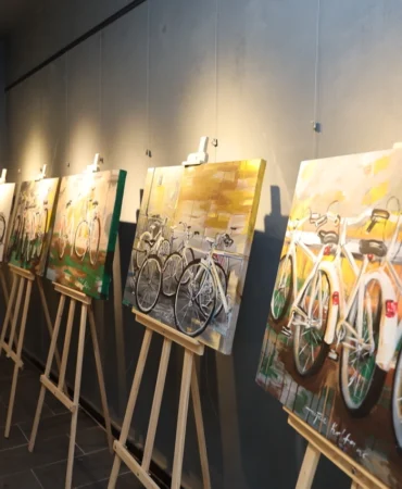 Kayseri Talas'ta sanat ve bisiklet buluşması