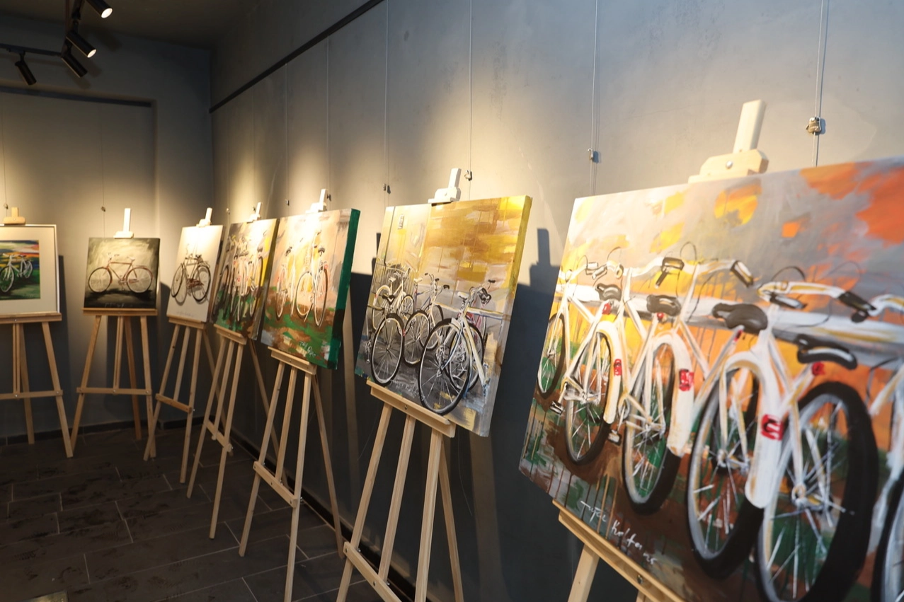 Kayseri Talas'ta sanat ve bisiklet buluşması