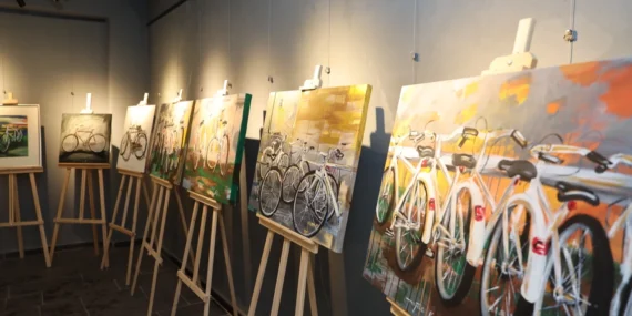 Kayseri Talas’ta sanat ve bisiklet buluşması