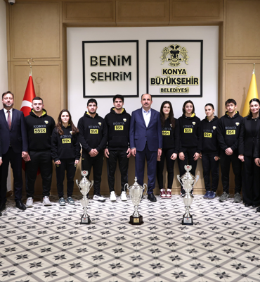 Konya Büyükşehir Belediyespor Judo Takımı, Başkan Altay'ı ziyaret etti
