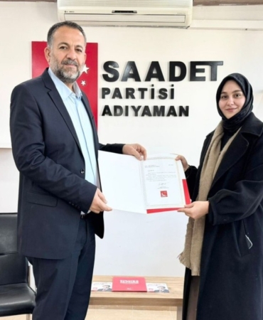 Saadet Partisi Adıyaman Kadın Kolları Başkanlığı’na Elif Nur Çil atandı