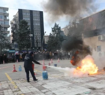 SHGM'de yangınla mücadele tatbikatı