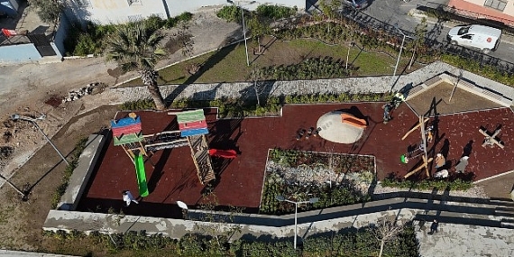 Konak’ın göz bebeği Narin Parkı’na yağmur bahçesi